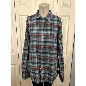 Relwen Plaid Blue Red Men's Button Up Shirt Extra Large XL